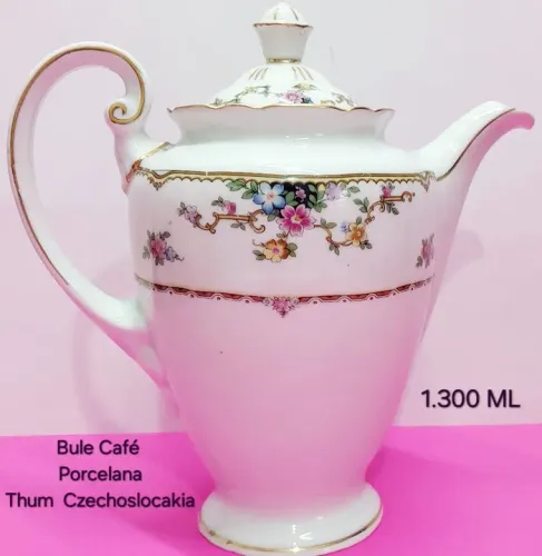 Bule De Café Porcelana Thum Czechoslocakia  Floral 