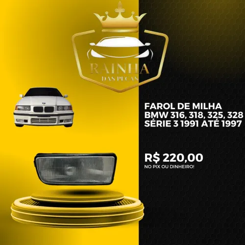 Farol de Milha Bmw 316, 318, 325, 328 Série 3 1991 até 1997