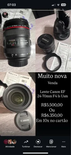 Lente canon EF24-70 F4