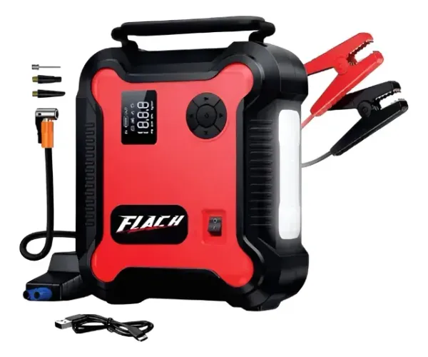 Auxiliar de Partida Portátil com Compressor Flach - 1200A 12V