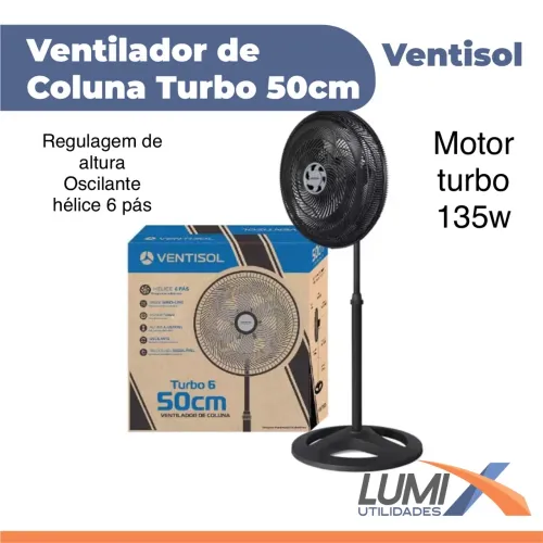 Ventilador de Coluna Turbo Ventisol 50cm 135w