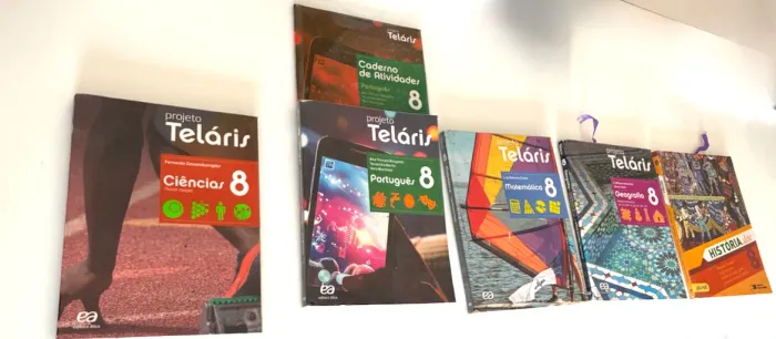 Coleção livros Telaris 8 ano ciências,matemática,português geografia e história 
