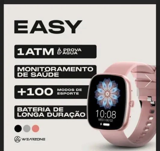 Relógio smartwatch feminino (rosa)