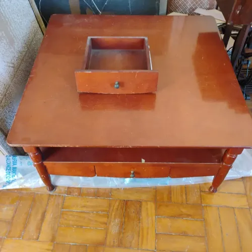 Mesa de centro mdf 90x90x43 altura