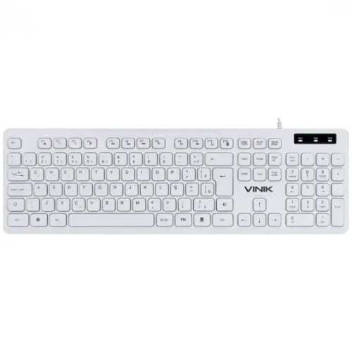 Teclado Multimídia Vinik White TCB200 Slim Chocolate - WZetta