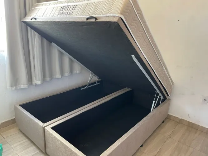 Base Cama Box Casal BAÚ BIPARTIDA - Nova