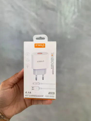 Carregador iPhone USB 30w A?Gold -ENTREGA A DOMICÍLIO