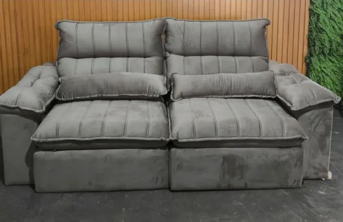 Sofá retrátil reclinável 2,50 cm molas ensacadas 