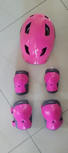KIT CAPACETE - JOELHEIRA - COTOVELEIRA B-TWIN