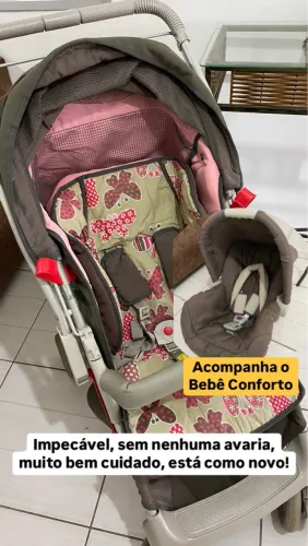 Carrinho de Bebê c/ bebê conforto Completo Galzerano - Excelente Estado