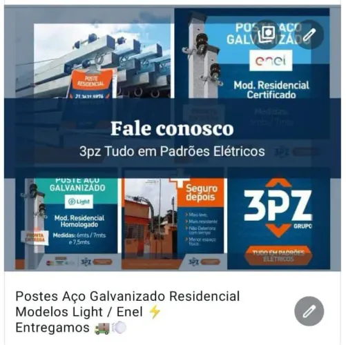 Postes Aço Galvanizado Light Residencial 