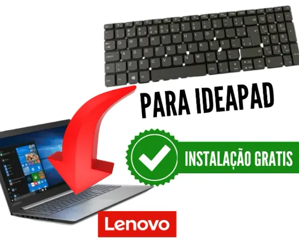 Teclado Novo para Notebook Lenovo Ideapad 15.6" - Instalação Grátis - ABNT Portugues 