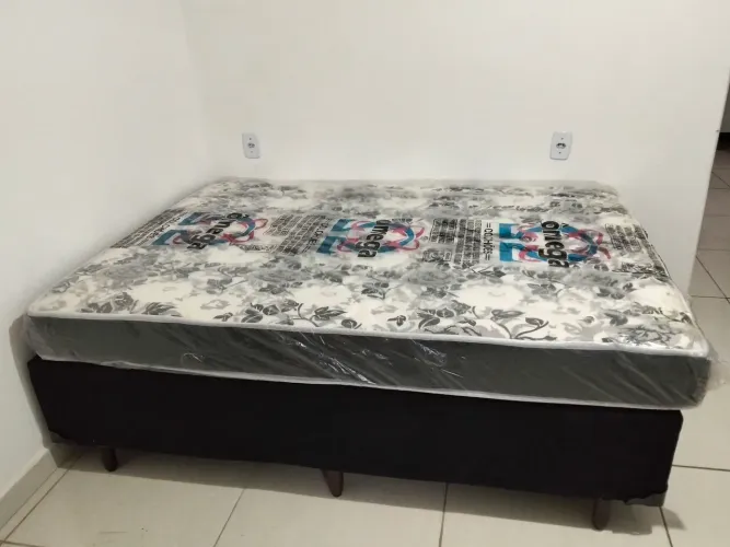 Cama box casal com colchão 