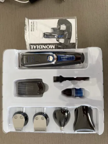 Aparador de Pelos Super Groom 10, Mondial, Preto/Azul, 6W, Bivolt