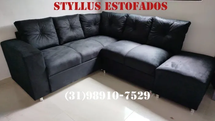 Sofá de Canto Preto - Estiloso e Confortável