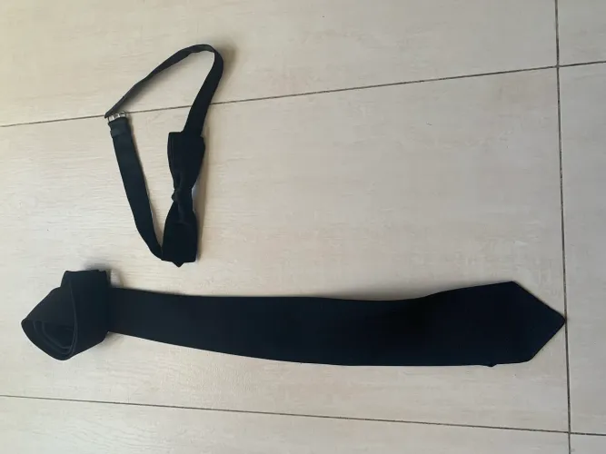 Conjunto gravatas black tie- borboleta para smoking e gravata preta