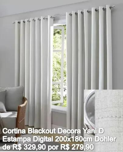 Cortina Ilhós Varão Dohler Decorativa