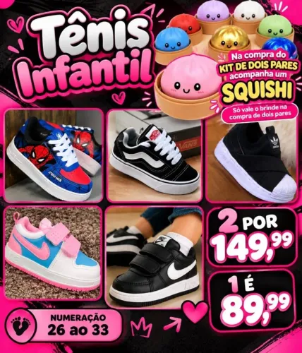 Tênis Infantil - Promoção Black Friday