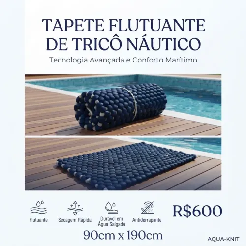 Tapete flutuante de tricô náutico
