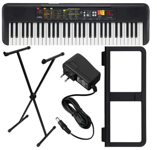 Kit Teclado Yamaha Psr-f52 61 Teclas Com Fonte E Suporte F52