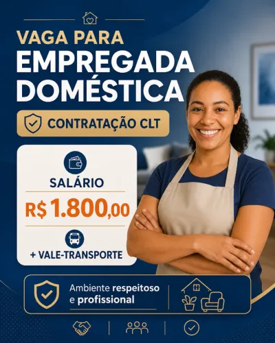 Oportunidade de Trabalho como Empregada Doméstica