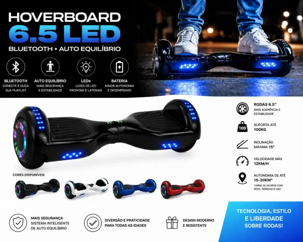 HOVERBOARD 6.5 LED BLUETOOTH AUTO EQUILÍBRIO