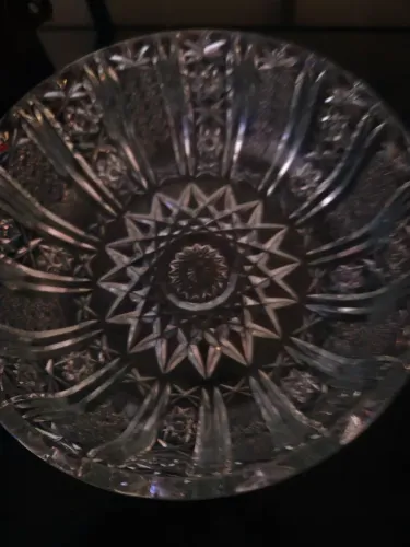 Bowl/saladeira chiquissima vidro cristal lapidado