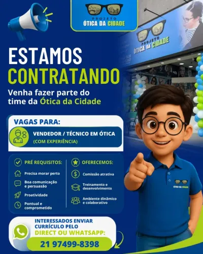 Vendedor para otica