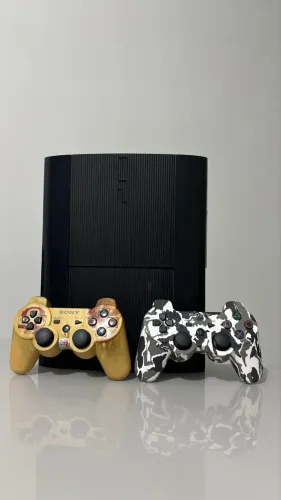 Ps3 super slim 2 controles DESTRAVADO COM JOGOS LOJA PRA BAIXAR GARANTIA