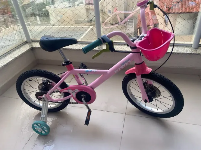 Bicicleta Infantil de Ciclismo Aro 16 500 Btwin Rosa