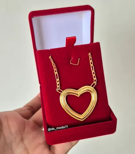 Colar Folheado a Ouro Presente Elegante Feminino