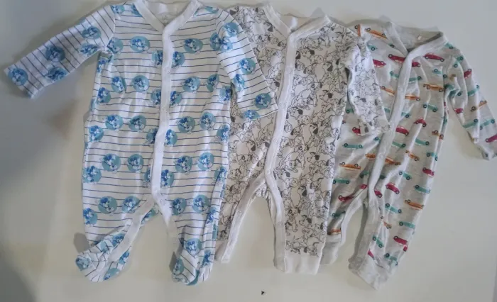 Kit 3 Macacões Bebê Baby Club Algodão Sustentável 0-3 Meses