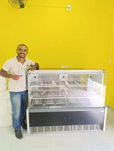 BALCÃO VITRINE ESTUFA 1.40 METRO LINHA AURORA GELOPAR