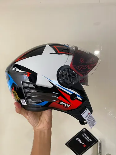 Capacete FW3 Aberto com Óculos, PROMOÇÃO