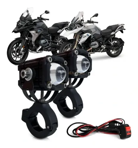 Par Farol Milha U94 LED Foco Combo Universal Moto Preto