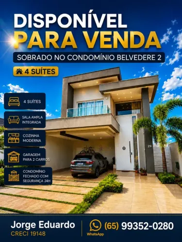 SOBRADO DE ALTO PADRÃO CONDOMÍNIO BELVEDERE II