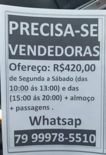 PRECISA-SE DE VENDEDORAS
