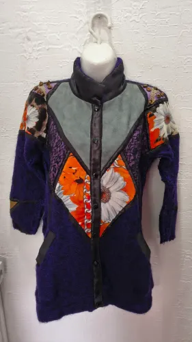 JAQUETA estilo VINTAGE E PATCHWORK - Veste TAM. M