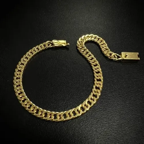 Pulseira Grumet Dupla 5,8mm (Fecho Gaveta) (10,1g) banhado a ouro 18k