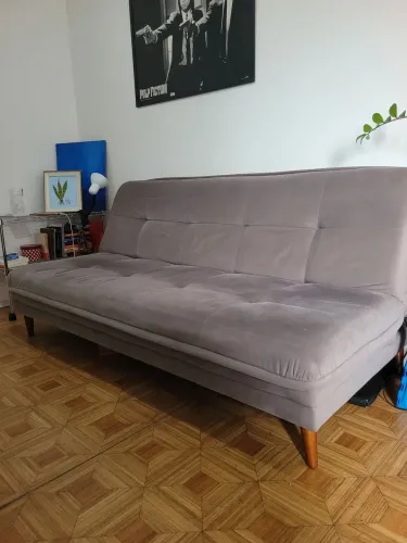 Sofá Suede Reclináveis Mobly Cinza 3-4 Lugares