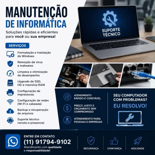 TÉCNICO DE INFORMÁTICA - MANUTENÇÃO E SUPORTE EM DOMICÍLIO