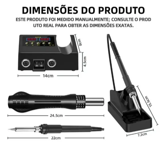 ESTAÇÃO DE SOLDA LCD 2 EM 1
