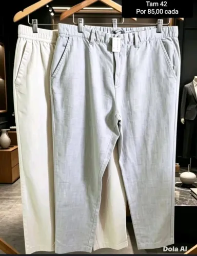 Calça jeans linho Por