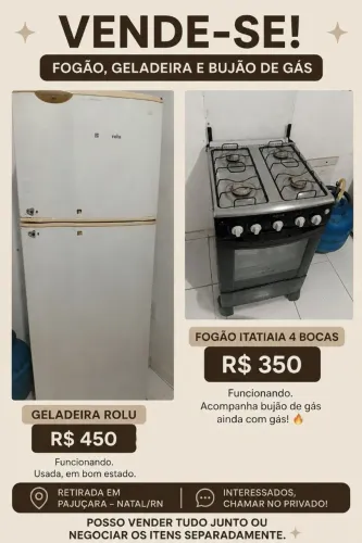 Geladeira e fogão.