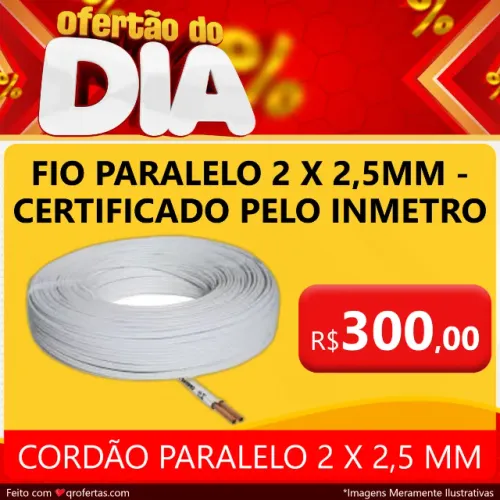 CABO PARALELO 2 X 2,5 MM ( FIO PARALELO ) PEÇA COM 100 METROS - COM SELO DO INMETRO 