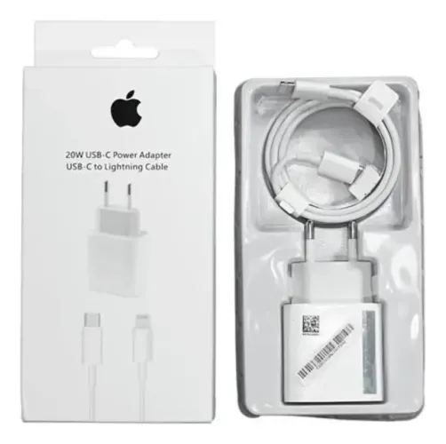 Kit Completo Carregador Apple De Iphone Turbo Usb-c Para Lightning Fonte Cabo 20w