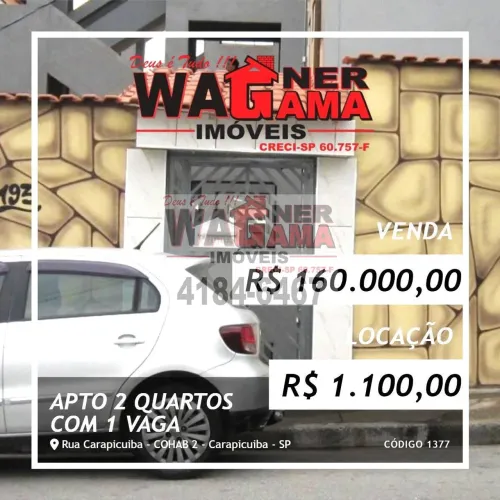 Apartamento na COHAB 2, Carapicuíba, 2 Quartos e Vaga em Patio 1 Auto