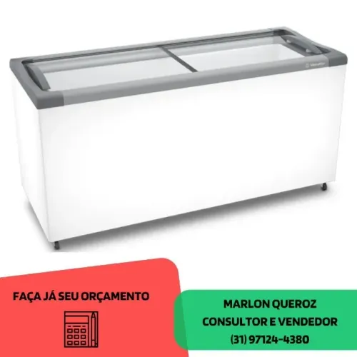 Freezer Horizontal Tampa de Vidro 505L Metalfrio