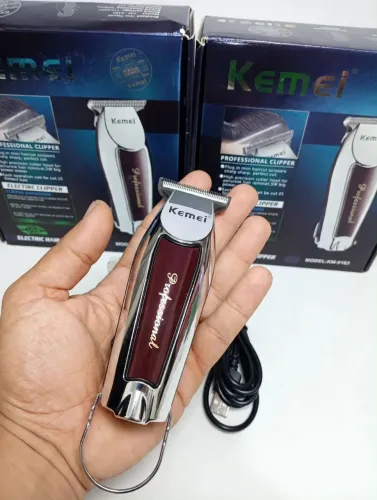 Máquina Kemei 9163 para Barbearia - Zero, Pézinho e Acabamento