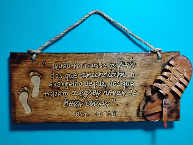 Placa Decorativa de Madeira Rústica
